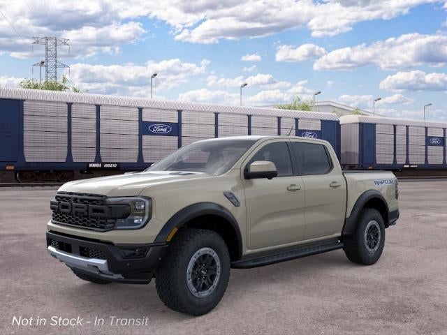 2026 Ford Ranger Raptor 4WD SuperCrew 5' Box in Desert Sand — front three-quarter view